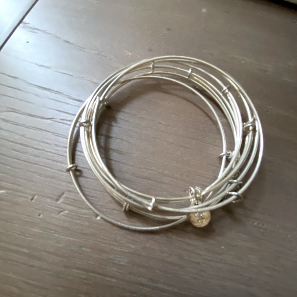 Alex and Ani thin silver bracelet stacking set - Picture 1 of 1
